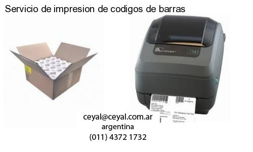 Servicio de impresion de codigos de barras