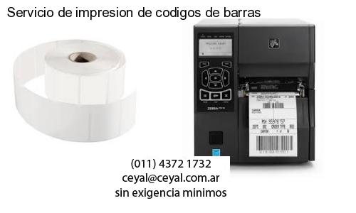 Servicio de impresion de codigos de barras