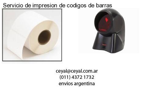 Servicio de impresion de codigos de barras