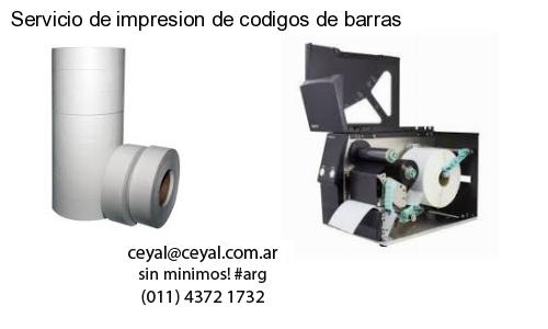 Servicio de impresion de codigos de barras