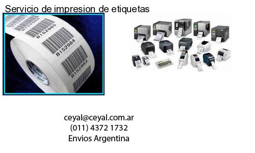 Servicio de impresion de etiquetas
