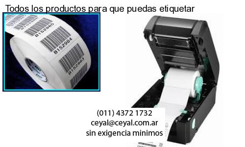 Todos los productos para que puedas etiquetar