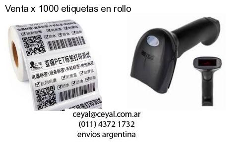 Venta x 1000 etiquetas en rollo