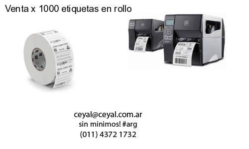 Venta x 1000 etiquetas en rollo