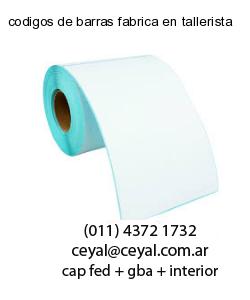 codigos de barras fabrica en tallerista