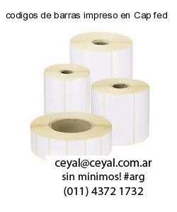 codigos de barras impreso en Cap fed