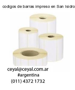 codigos de barras impreso en San Isidro