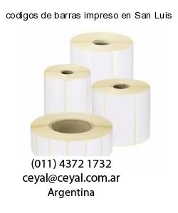 codigos de barras impreso en San Luis