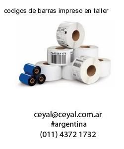 codigos de barras impreso en taller