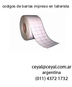 codigos de barras impreso en tallerista
