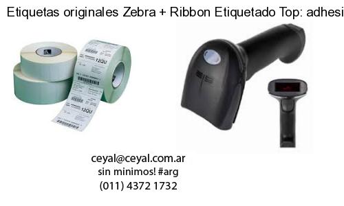 Etiquetas originales Zebra   Ribbon Etiquetado Top: adhesivo   ribbo