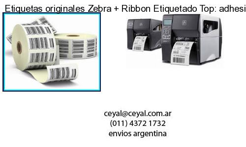 Etiquetas originales Zebra   Ribbon Etiquetado Top: adhesivo   ribbo