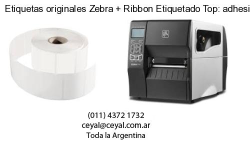 Etiquetas originales Zebra   Ribbon Etiquetado Top: adhesivo   ribbo