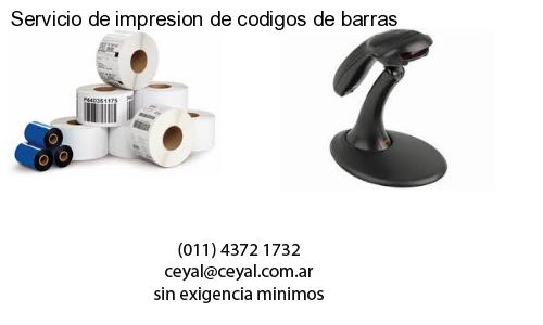 Servicio de impresion de codigos de barras