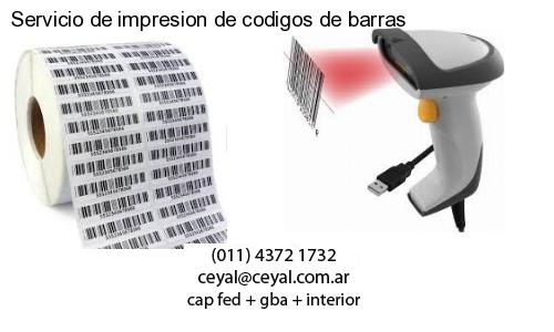 Servicio de impresion de codigos de barras