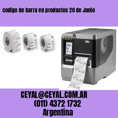 codigo de barra en productos 20 de Junio
