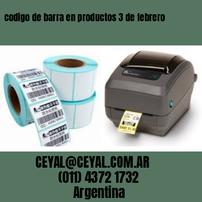 codigo de barra en productos 3 de febrero