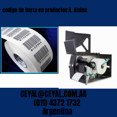 codigo de barra en productos A. Alsina