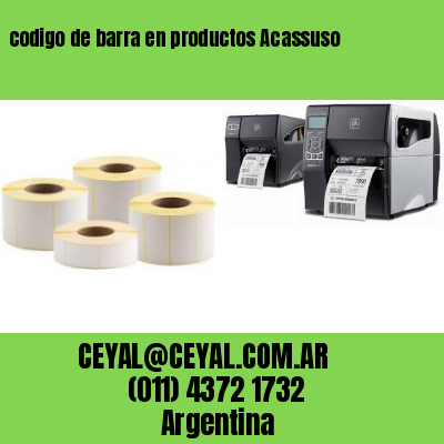codigo de barra en productos Acassuso