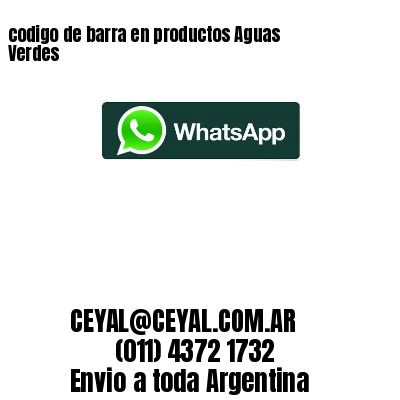codigo de barra en productos Aguas Verdes