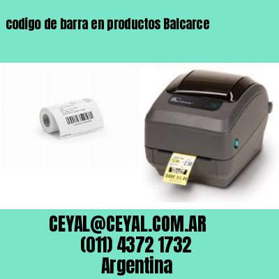 codigo de barra en productos Balcarce