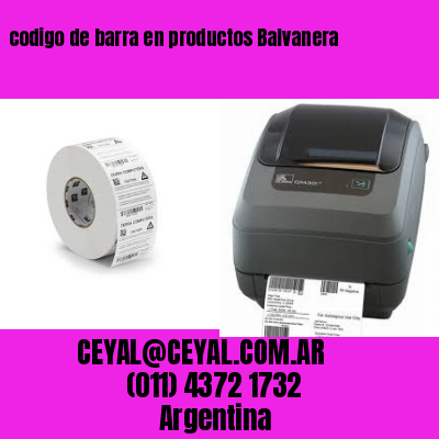 codigo de barra en productos Balvanera