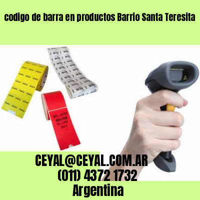 codigo de barra en productos Barrio Santa Teresita