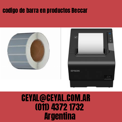 codigo de barra en productos Beccar