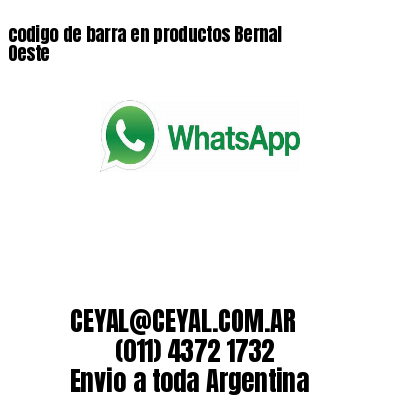 codigo de barra en productos Bernal Oeste