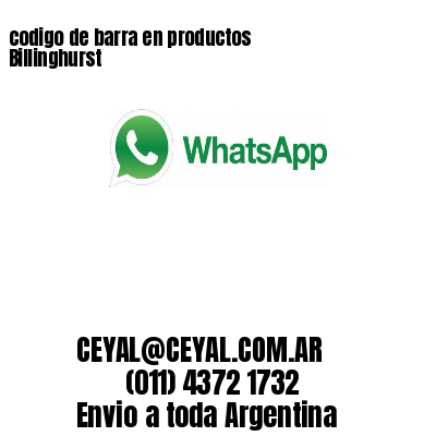 codigo de barra en productos Billinghurst