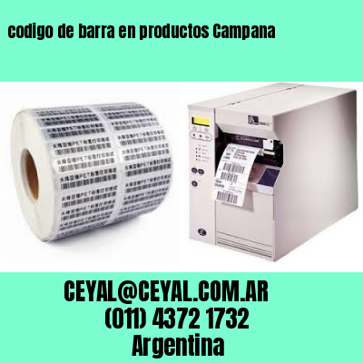 codigo de barra en productos Campana