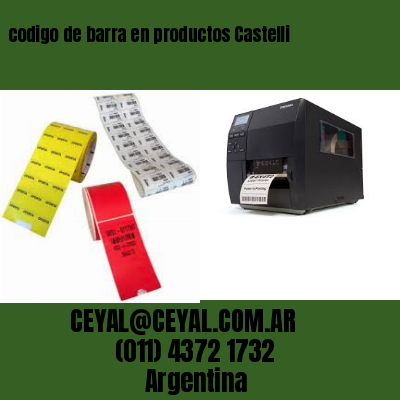 codigo de barra en productos Castelli