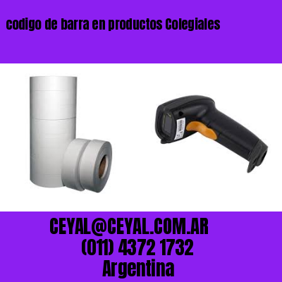 codigo de barra en productos Colegiales