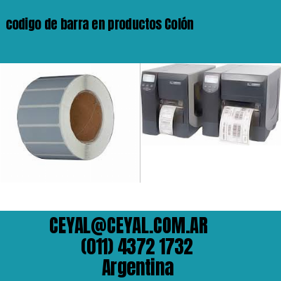 codigo de barra en productos Colón