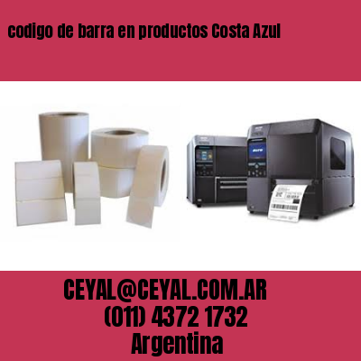 codigo de barra en productos Costa Azul