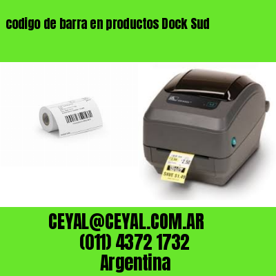 codigo de barra en productos Dock Sud