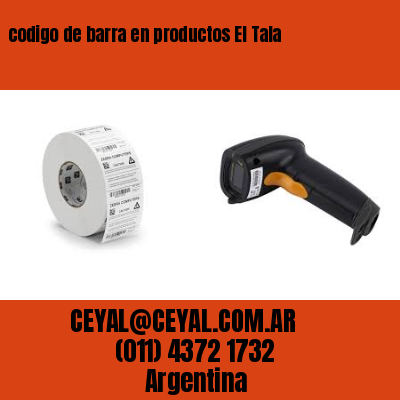 codigo de barra en productos El Tala