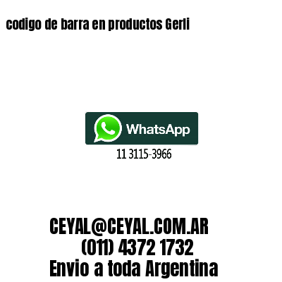 codigo de barra en productos Gerli