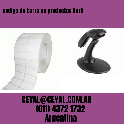 codigo de barra en productos Gerli