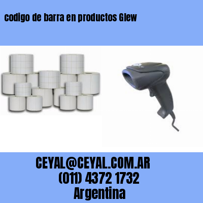 codigo de barra en productos Glew