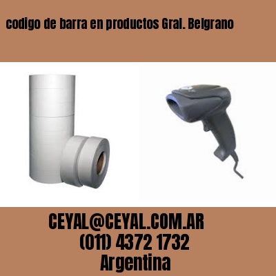 codigo de barra en productos Gral. Belgrano