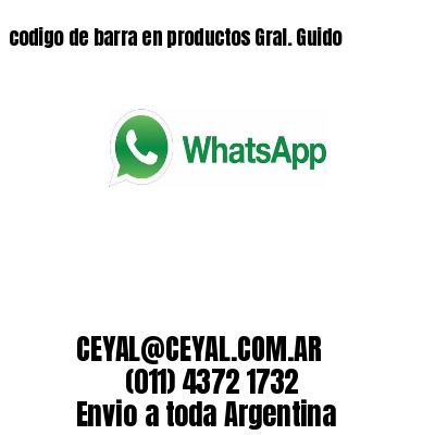 codigo de barra en productos Gral. Guido