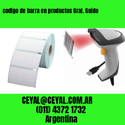 codigo de barra en productos Gral. Guido