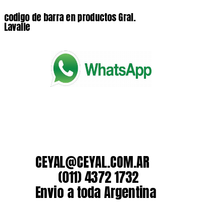 codigo de barra en productos Gral. Lavalle