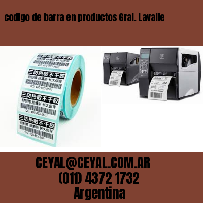codigo de barra en productos Gral. Lavalle