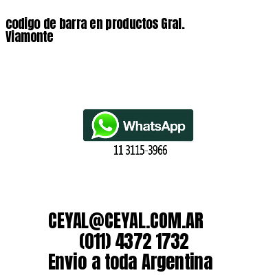 codigo de barra en productos Gral. Viamonte