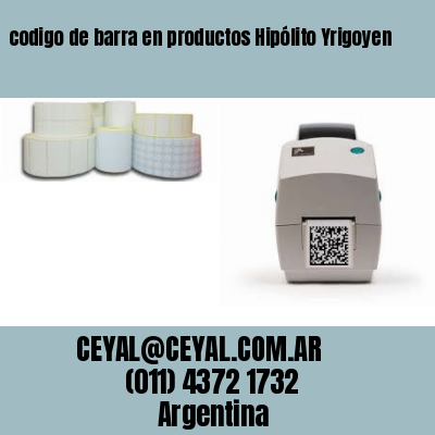 codigo de barra en productos Hipólito Yrigoyen