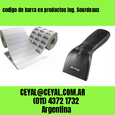 codigo de barra en productos Ing. Sourdeaux
