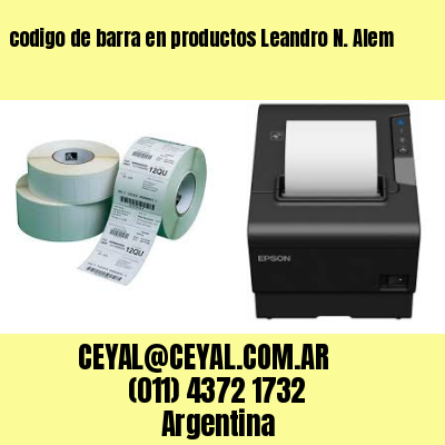 codigo de barra en productos Leandro N. Alem