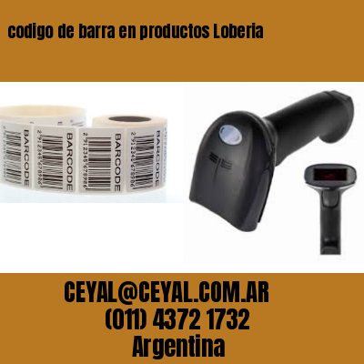 codigo de barra en productos Loberia